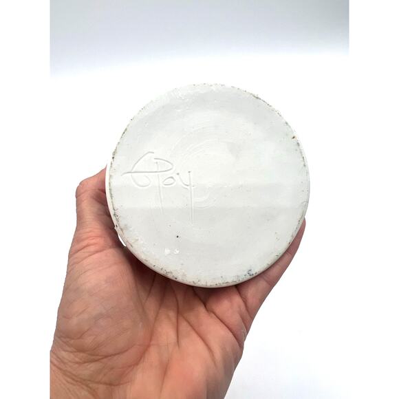 Vintage Handmade Ceramic Pottery Vase Blue Asian Style Fish Unique Style - Picture 3 of 4